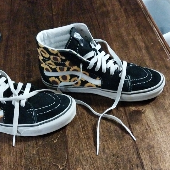 Vans Black and White Sunflower High-Tops - Picture 4 of 13